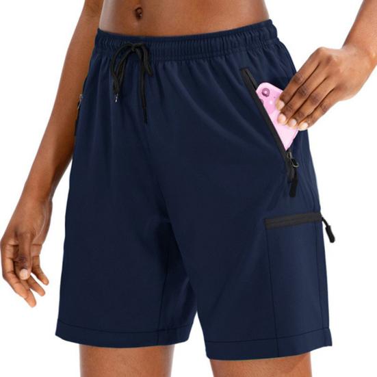 Women Spring Summer Sports Shorts Quick-drying Breathable Yoga Gym Workout Short Pants Elastic Waist Drawstring Athletic Running Fitness Shorts