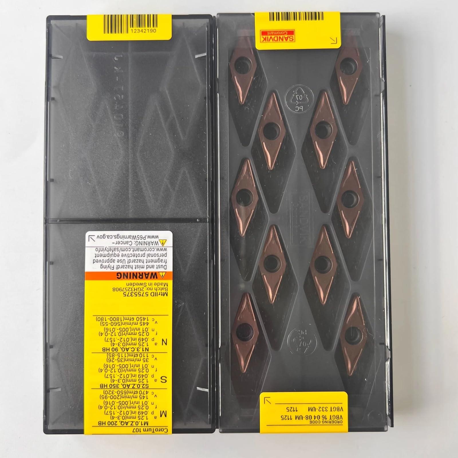 

Original Sandvik / VBGT160408-UM 1125 CNC lathe carbide blade tool 10 Pcs