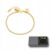 Women's Bracelet 24k Gold Thin Delicate Twist Chain Bell