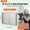 BBQ Access Door, 914x610 Mm Double Outdoor Kitchen Door, Stainless Steel Flush Mount Door, Wall Vertical Door with Recessed Handles , for BBQ Island,