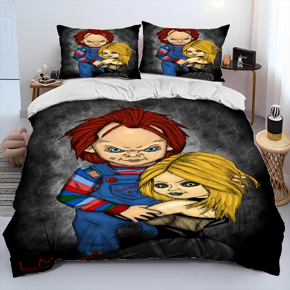 

Horror Movie Character Chucky Saw Comforter Bedding SetDuvet Cover Bed Set Quilt Cover PillowcaseKing Queen Size Bedding Set EU SK(260*220cm)3pcs