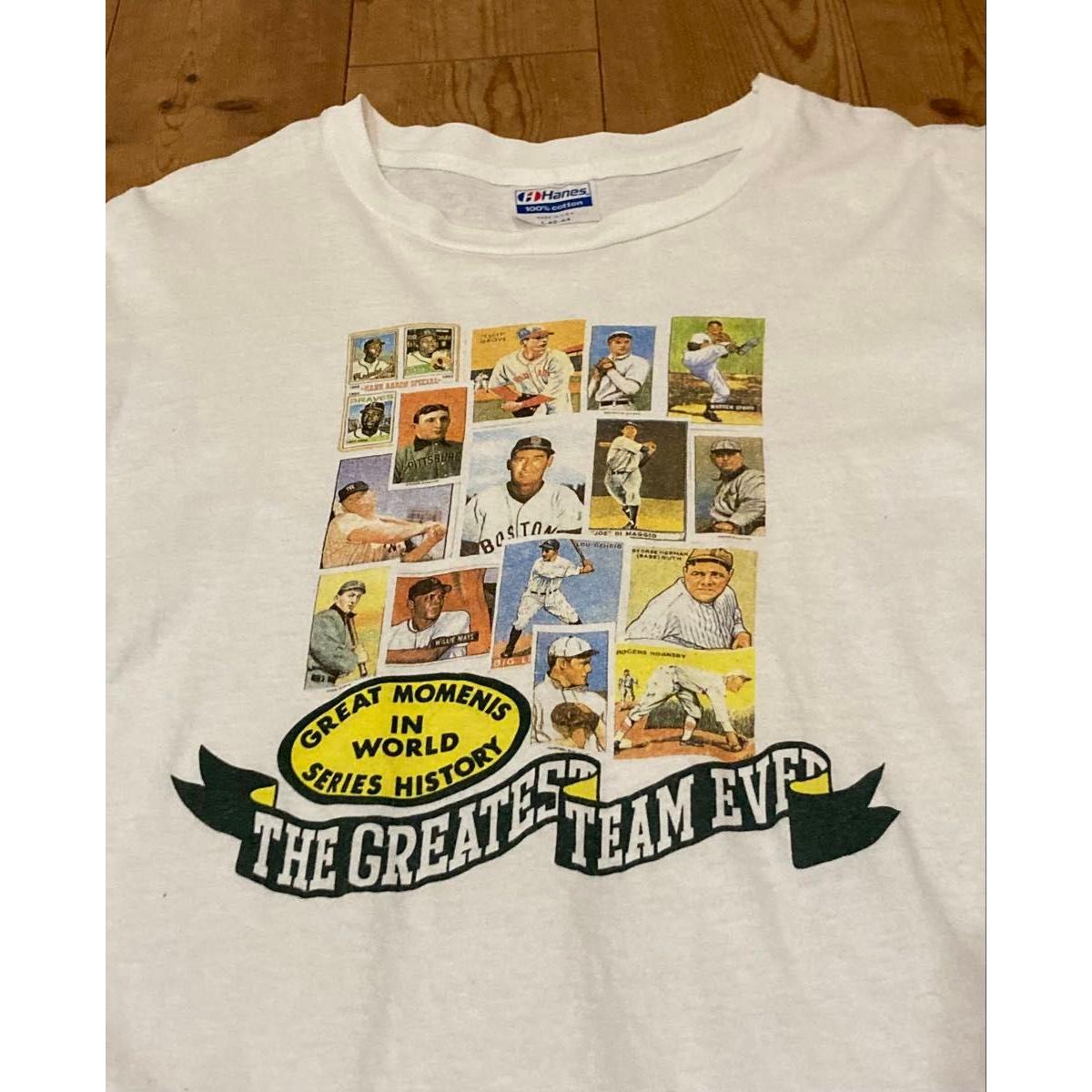 Used Rare 90s T-shirt Baseball Card MLB Haynes Boston Red Sox Vintage Major League Baseball Short Sleeve