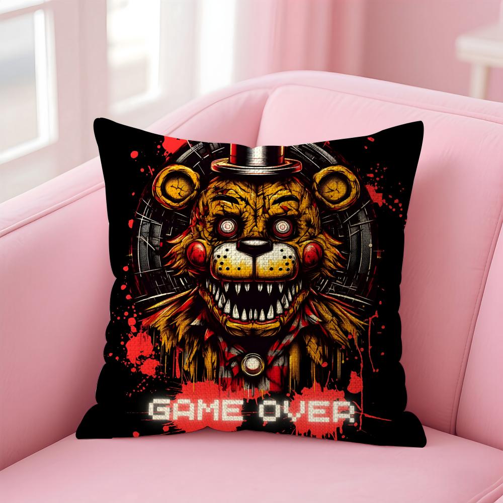 FFive Nights at Freddys Cushion Cover Natural Linen Pillow Case DoubleSided Print Decorative Sofa Pillowcase Home Decor Gift