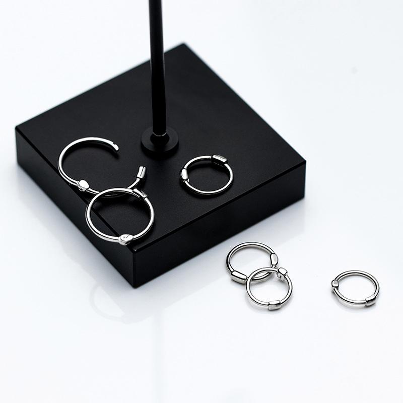 Classic Authentic 925 Sterling Silver Round Hoop Earring For Women Simple Geometric Earring Fashion Fine Jewelry