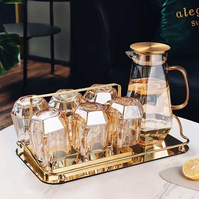 Glas-Trinkgeschirr-Set mit Rautenmuster