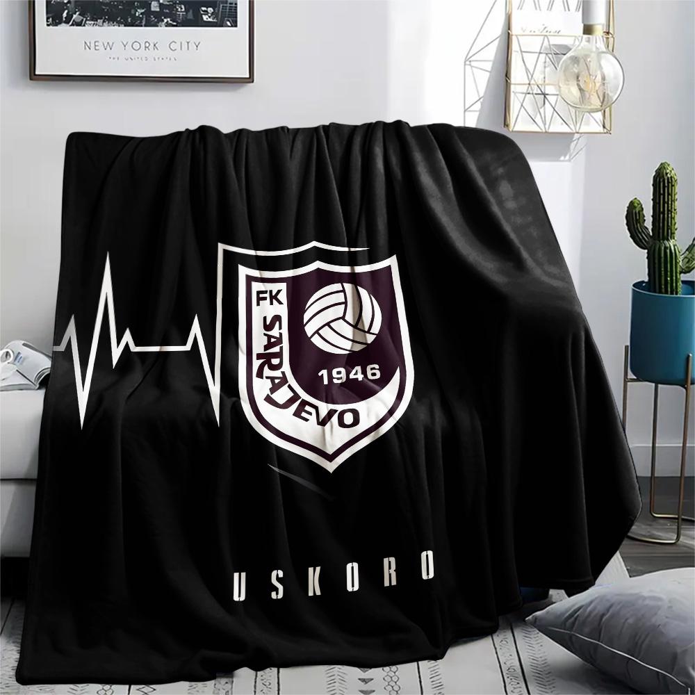 FK Sarajevo Print Flannel Blanket, High quality Comfortable for All Seasons, Home Decor, Warmth and Comfort, Perfect for Christmas Gifts