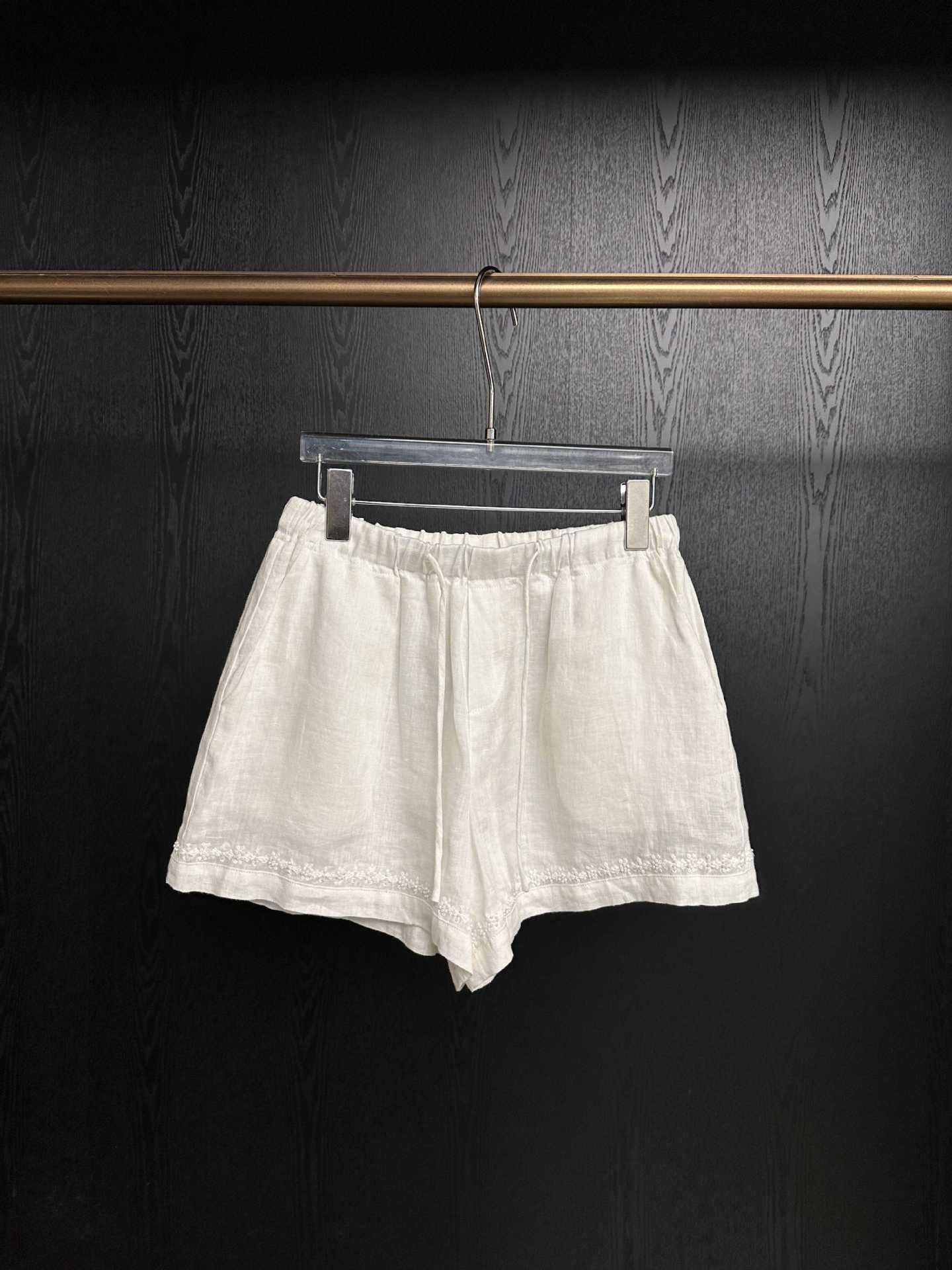 

Spring 2026 Casual Embroidered Drawstring Shorts Medium жёлтый