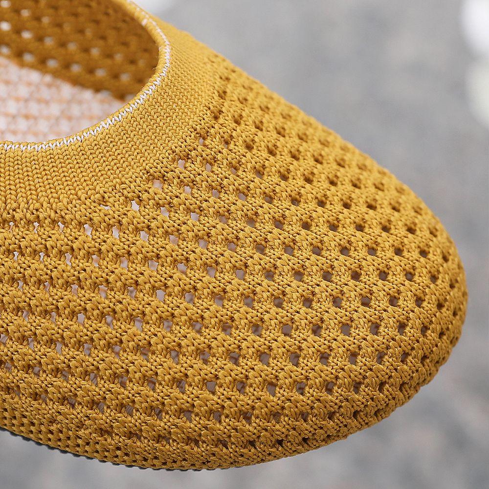 Chaussures d'été en tissu, Maille, Respirantes, Antidérapantes, Sandales décontractées confortables, Chaussures de travail noires