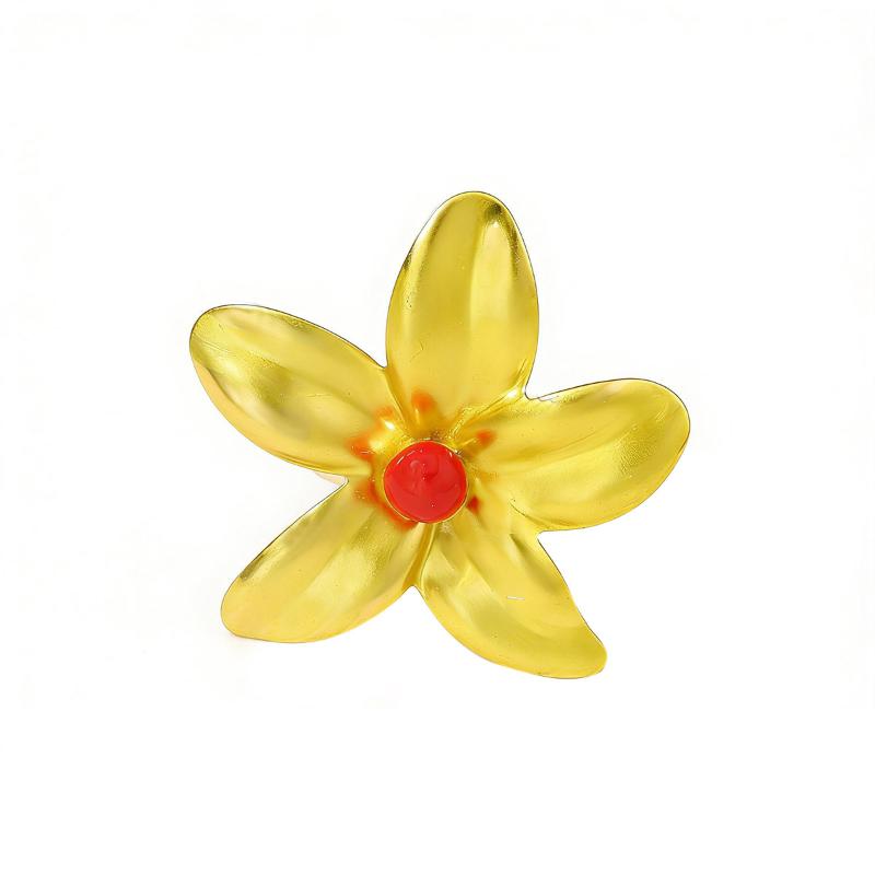 

Fashion Vintage Bohemian Spray Painted Flower Opening Ring Floral Enamel Ring Adjustable Women Daily Party Ring Jewelry Gifts A10