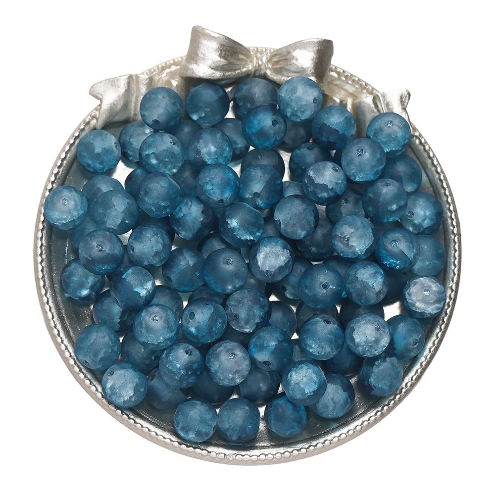 

20-50pcs/lot Frosted Gradient Color Cracked Glass Beads Matte Round Loose Spacer Beads For DIY Bracelet Earring Jewelry Findings 20Pcs темно-зелений колір