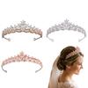 Alloy Rhinestone Leaf Crown Headpiece for Wedding Bridal Party