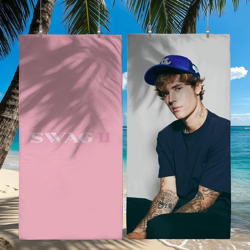 Lang Pattong White Hot Singer J-Justin B-Bieber Towel Quick Drying Beach Towels Are Suitable For Swimming Pools Camping Yoga And The Gym