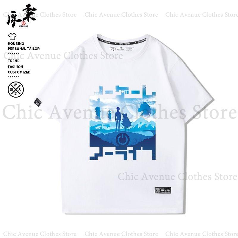 Anime NO GAME NO LIFE Series Print Tshirt for Unisex Women Cotton Tshirt Summer Tops Short Sleeve Tee Daily Clothes Casual T Shirt