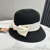 Top Hat Summer Bow Temperament Sun Protection Straw Hat New Small Brim Straw Woven Beach Visor Sun Hat