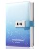 Starry Sky with Key A5 Password Diary Bellpet Style System Notebook Refillable Stylish Secret Dream Memo Pad Simple Memo Pad Adult Diary Gift (Blue