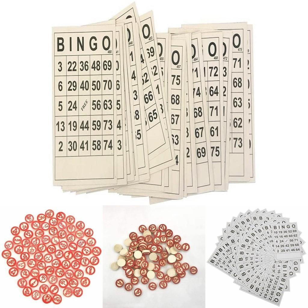 40+75 Bingo Entertainment Set For Children With 40 Bingo Cards And 75 Checkers