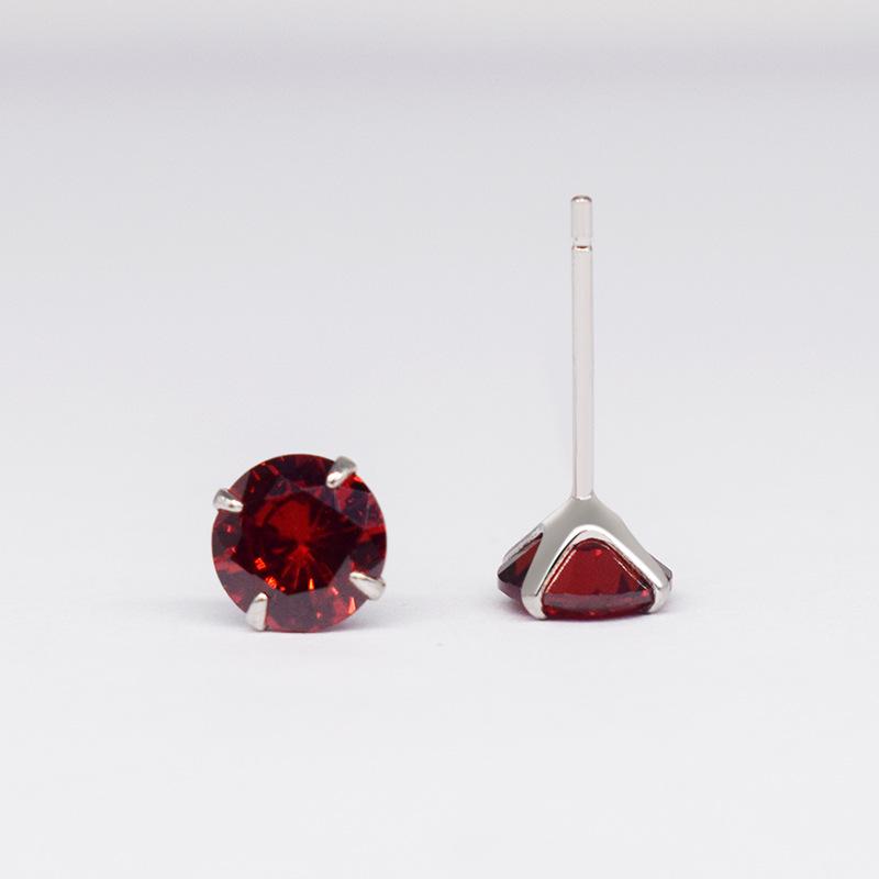 925 Sterling Silver Zircon Birthstone Earrings for Women – Simple Crystal Design