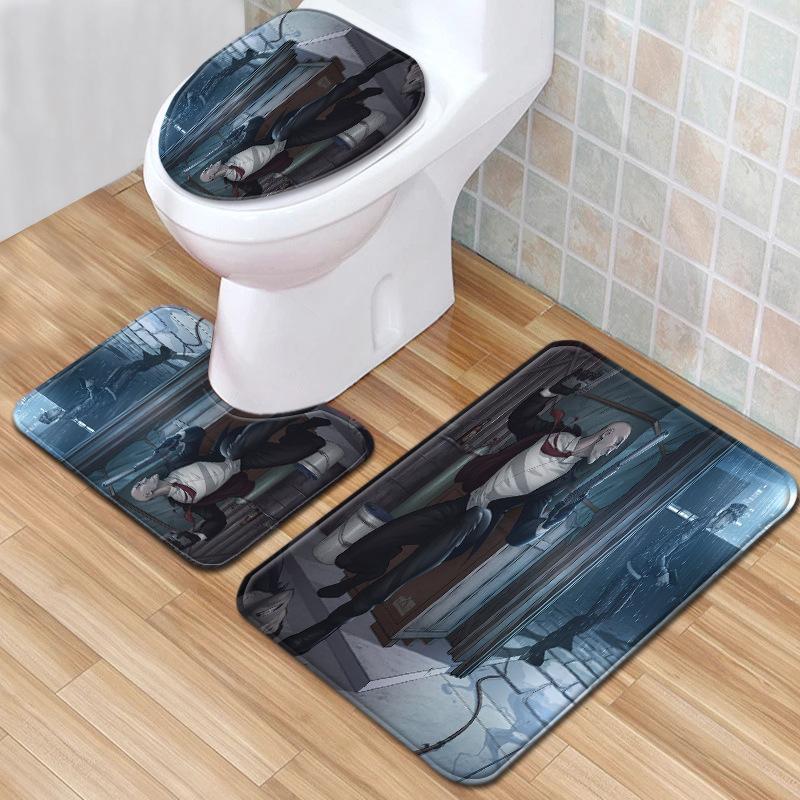 Animation Bathroom Floor Mat Three-Piece Bathroom Carpet Toilet Mat Set Door Mat Bathroom Non-Slip Mat