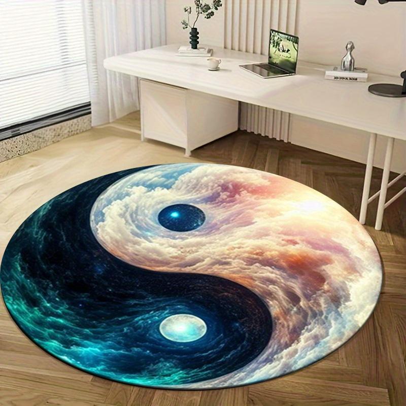 1pc Yin Yang Clouds Circular Rug - Home Decor, Office Round Mat, Outdoor Gift CarpetRA1505