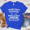 Crazy I'm Special Printed T-Shirts Women Short Sleeve Funny T Shirts Round Neck Tee Shirt Casual Summer Tops