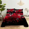 Pink Rose Bed Sheet Sets 3D Print Flowers Bed Flat Sheet for Women Girls King Queen Full Twin Size 2/3pcs Bed Linen Room Decor