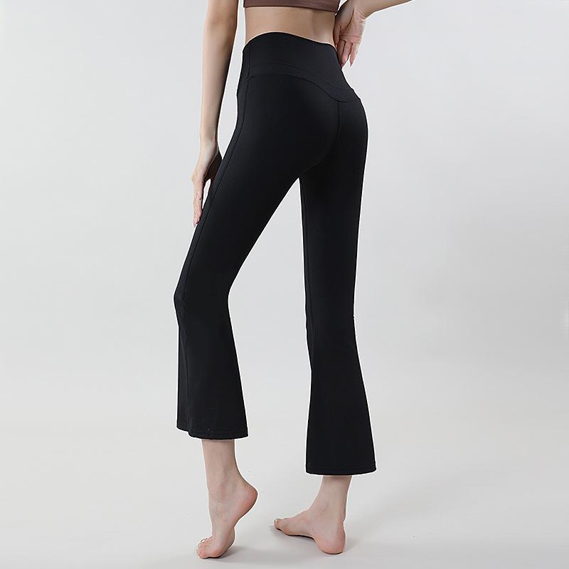 Women's yoga pants, summer hip-lifting, slightly flared, wide-leg sports flared pants, high-waisted slimming yoga fitness leggings