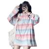 Autumn New Long Sleeved T-Shirt Women'S Top Korean Stripe Loose Student Bottoming Shirt Women'S Dress