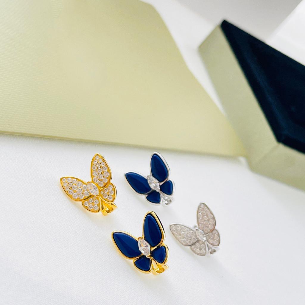 2023 Neuer Trend Klassisch 925 Sterling Silber Beliebte Marke Ohrringe Für Damen Verlobung Luxuriöser Schmuck Schmetterling Diamant Ohrringe