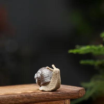 Ceramic Small Snail Decoration Home Decoration Bonsai Micro Landscape Living Room Tea Pet Desk Decoration
