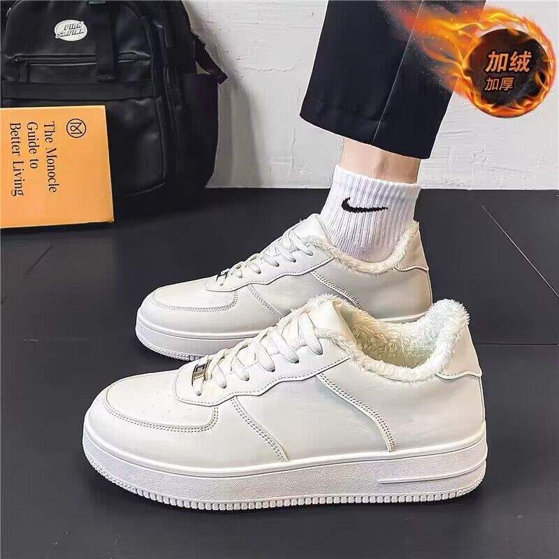 Xiaobai Men's Shoes 2025 New Winter Velvet Thickened Warm Cotton Shoes Men's Casual Board Shoes Non-slip Sports Tide Shoes