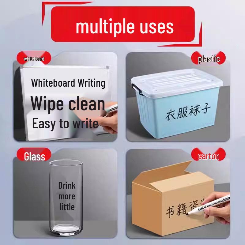 Extra Large Non-toxic Water-based Erasable Dry Erase Black Marker for Teachers & Kids Drawing Board, Red
