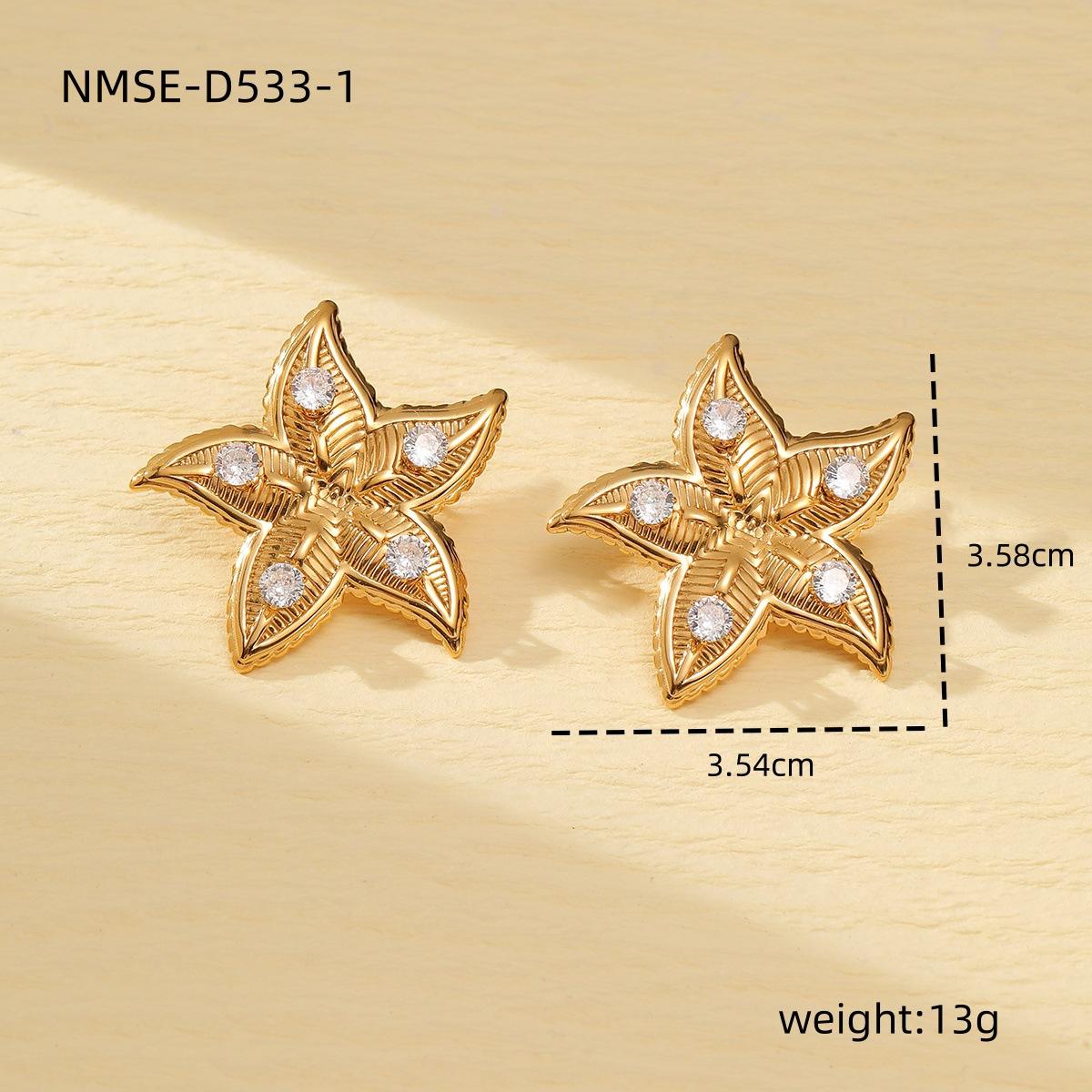 GEMCHIC Women s Gold Plated Stainless Steel Starfish Heart Bow Earrings and Pearl Ring Set Fashion Ocean Theme Jewelry Gift