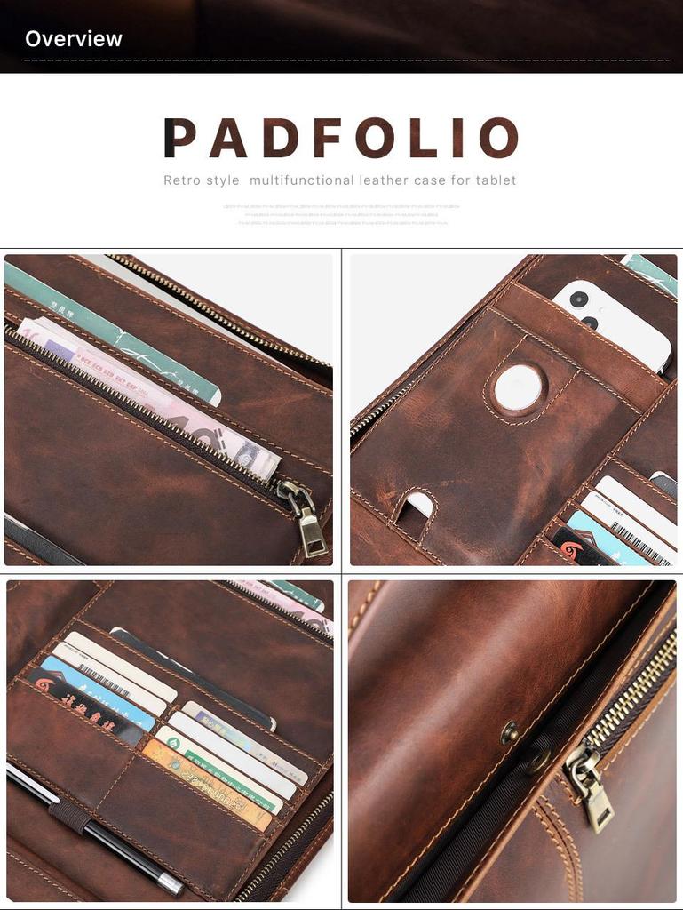 Genuine Leather Multifunctional Protective Case for iPad Pro 12.9"