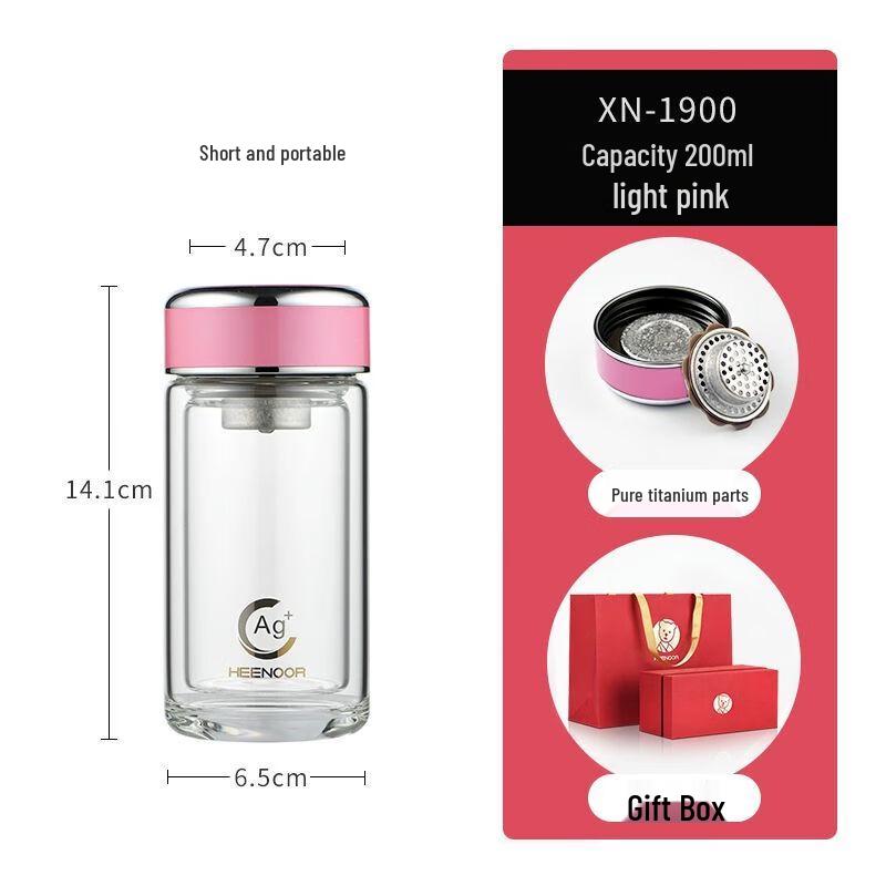 Xinuo Antibacterial Double-Wall Borosilicate Glass Mug