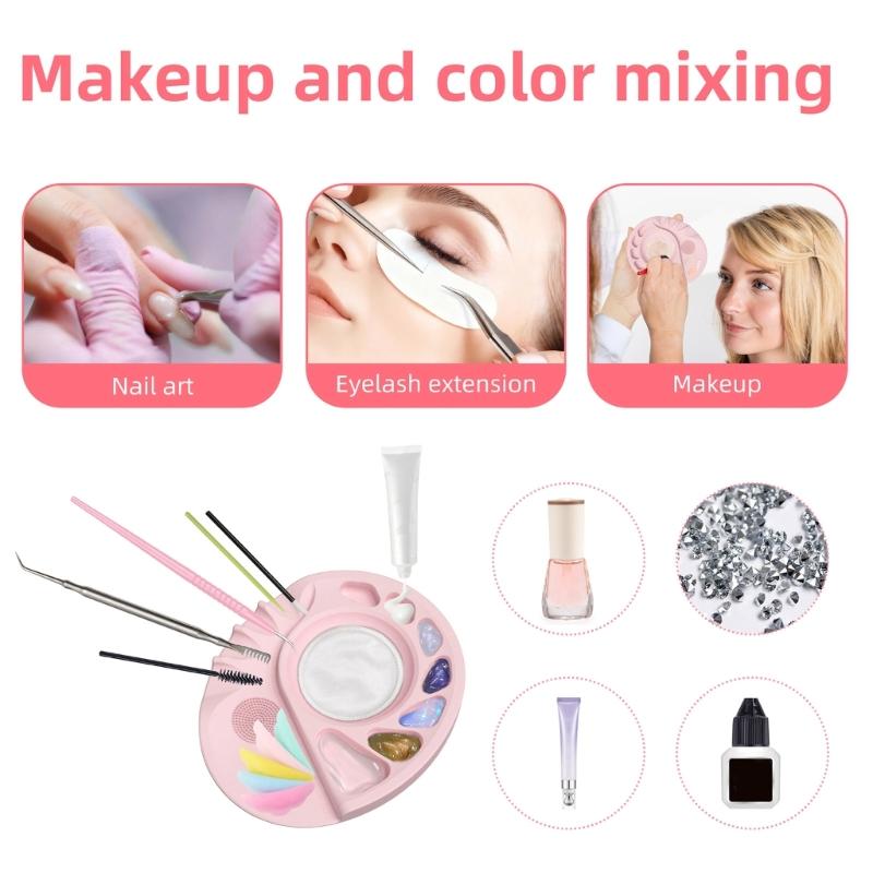 Portable Silicone Cosmetic Palette with Smooth Surfaces for Quick Cleanup and Travel Friendly Makeup Adjustments
