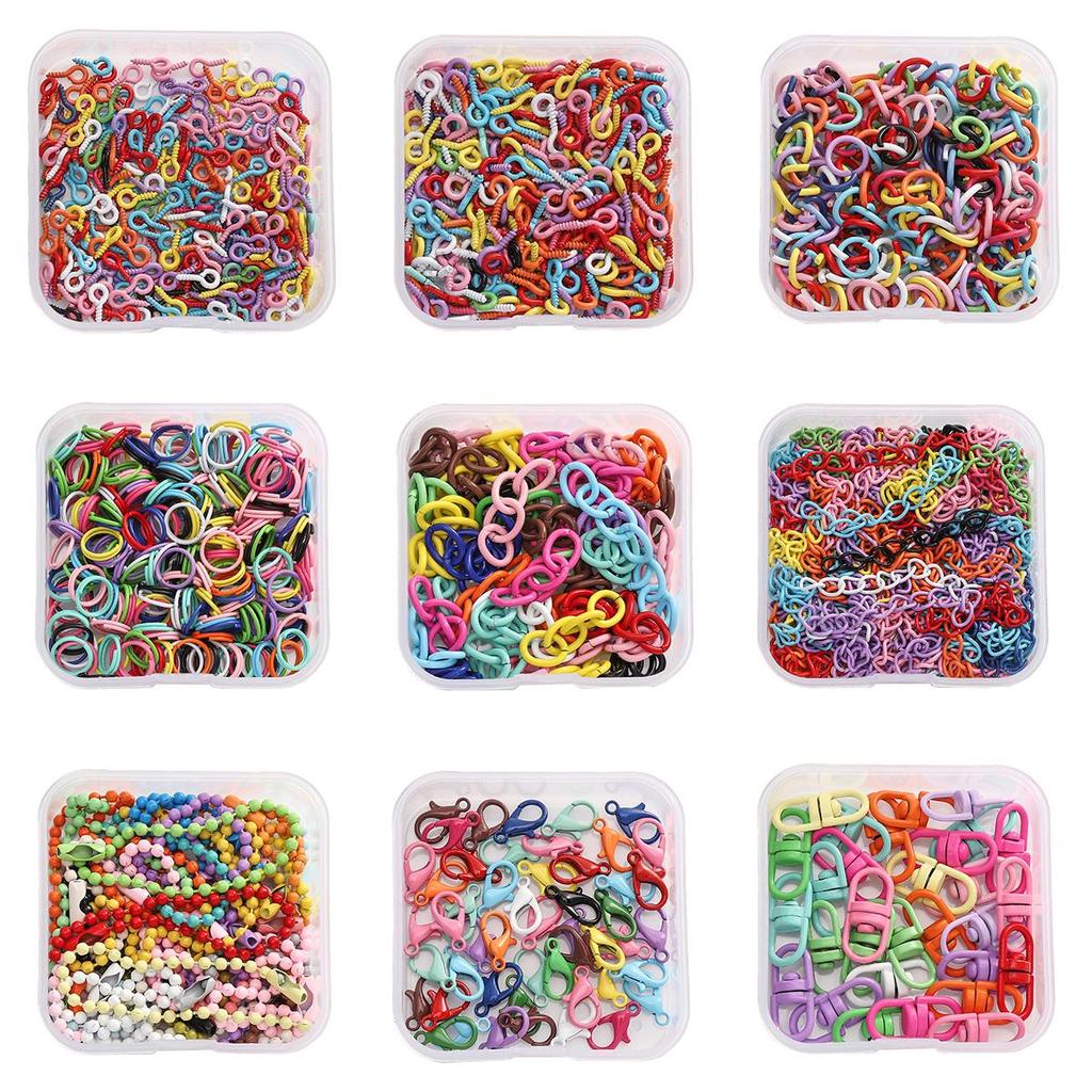 10-300Pcs Boxed Keychain Series Jump Ring Accessories for DIY Jewelry Craft Making Findings