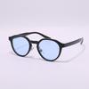 iCON STORE sunglasses for women and men, UV protection, Boston style, crown panto shape, colored lenses, blue lenses, light tint, black frame, Korean