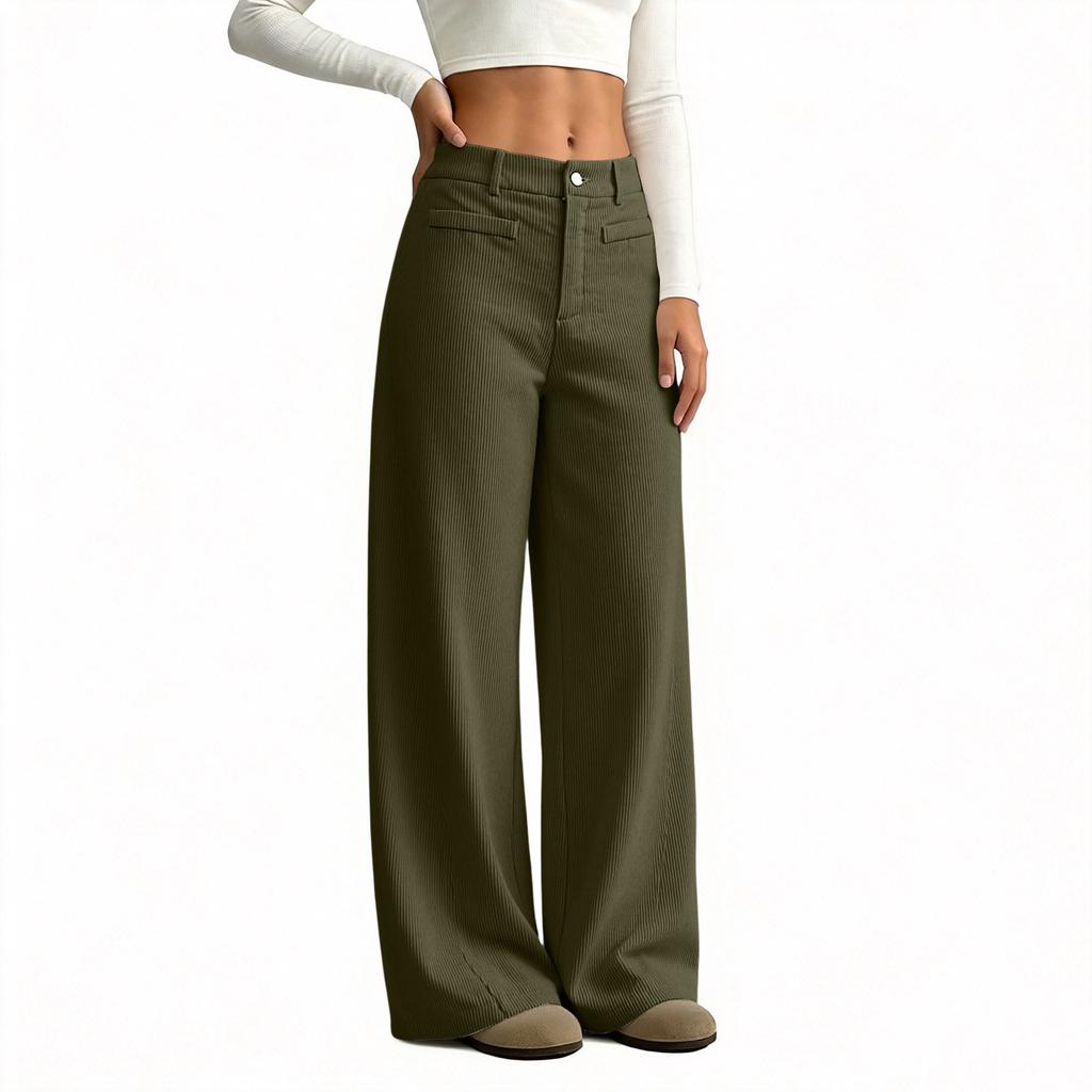 Women's New Wide Leg Pants, Loose Fit Straight Leg Casual Trousers, European Comfortable Everyday Wear