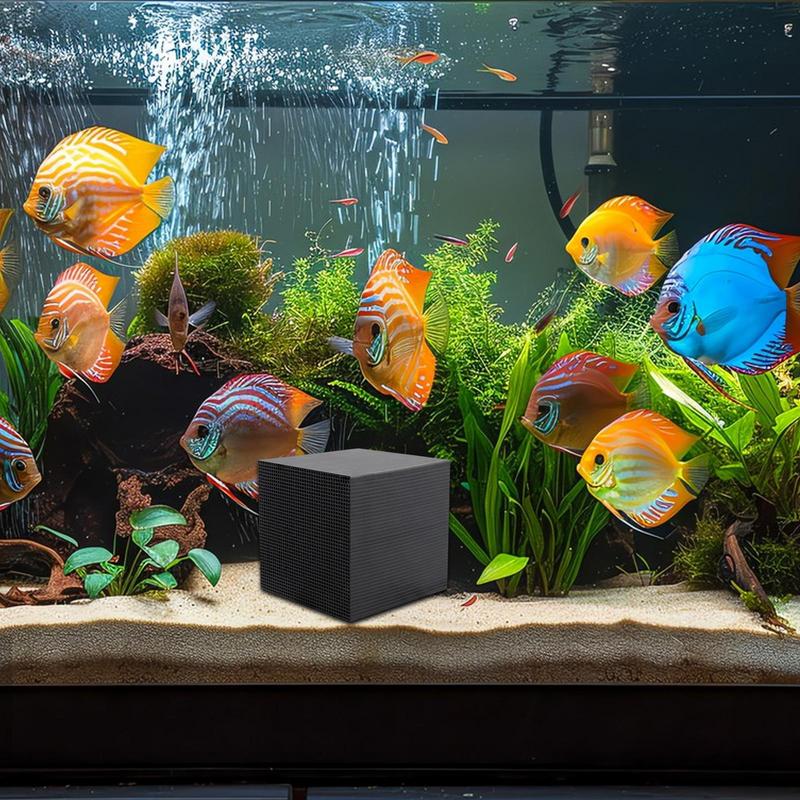 Aquarium Water Purifier Cube Structure Activated Charcoal Block Carbon Filter Cube Fish Tank Accessories