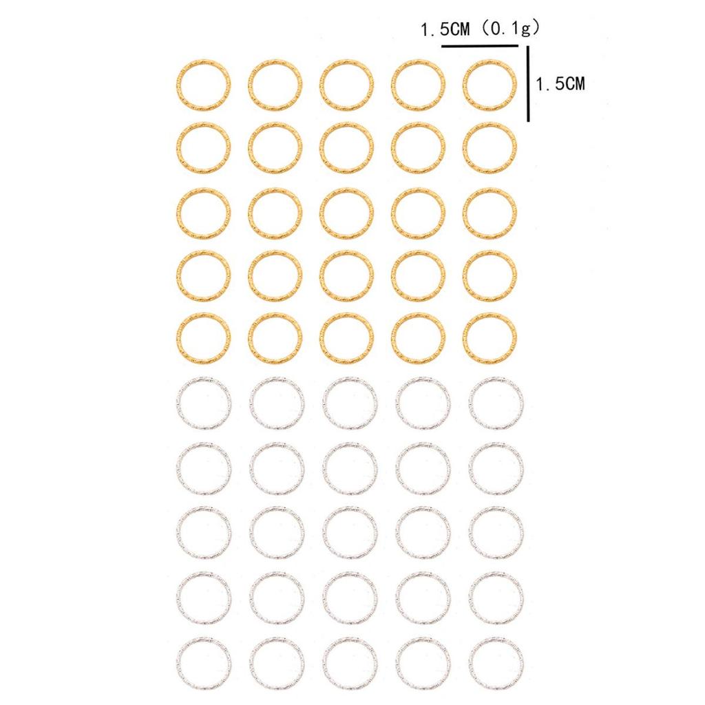 DIY Jewelry Accessories: Embossed Circle, Star, Heart, and Twisted Connectors for Hair and Wig Decoration
