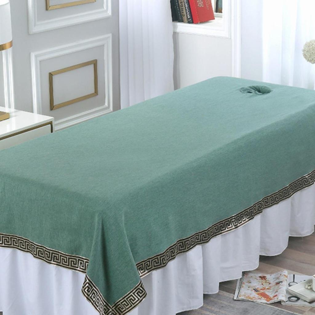 Thickened Cotton Linen Massage Bed Sheet - Solid Color