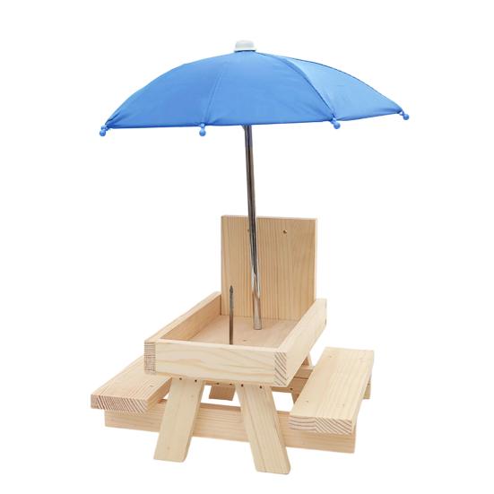 Baizihuahu Squirrel Feeder with Umbrella, Feeders for Outside, Picnic Table Feeder, Chipmunk Hold Corn, Corn Cob, Peanut Garden Yard Patio Tree Decor