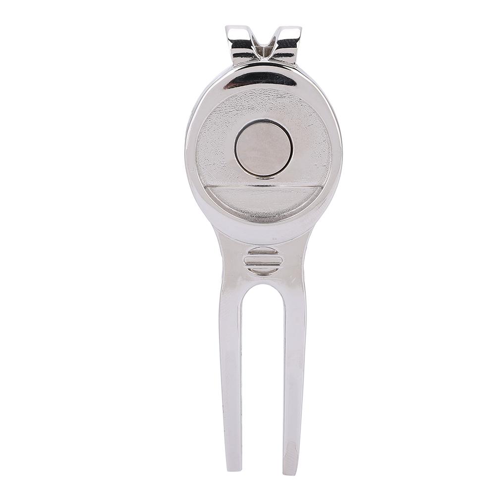 Stylish Zinc Alloy Divot Repair Tool Magnetic Ball Marker Golf Accessory(D102 Silver)