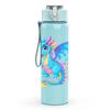1PC Fantasy Blue Dragon Cartoon Print 750ml Color Plastic Sports Water Bottle Leakproof Flip Straw Lid Suitable for Sports Office Home Use