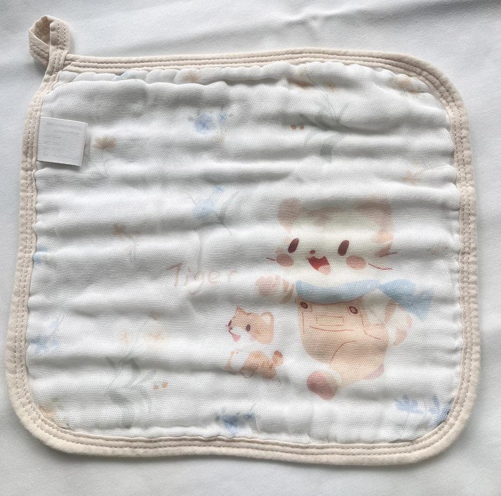 Soft Cotton Baby Face Washcloth & Hanging Bib