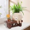 M-Modern-Cute Smileyface Planter Pot Sitting Sunflower Flower Pot Resin Head Planter For Indoor Outdoor Funny Sit Chair Pots