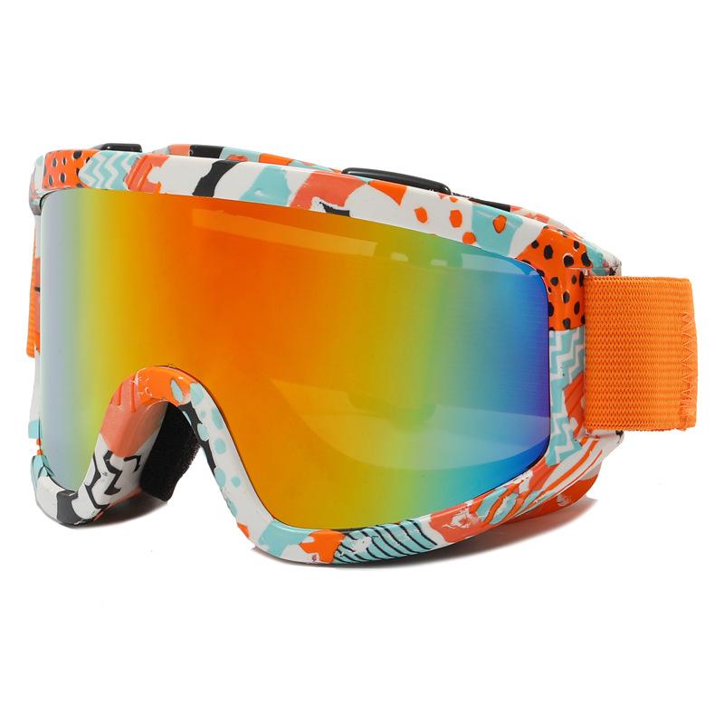 Large Frame Ski Goggle with Colorful Lens Anti-Collision Anti-Glare Motorcycle Goggle Outdoor Sport Snow Snowboard Skiing Goggle