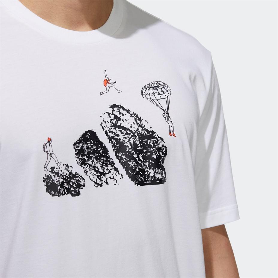 adidas Jump Gfx Ss T Cartoon Pattern Printing Sports Short Sleeve White Men's H20793