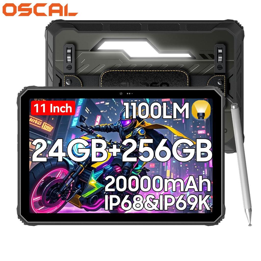Oscal SPIDER 10 5G Rugged Tablets Android 15 11 Inch Display 8+8 GB RAM 256GB ROM Tablet PC 20000mAh 268.2*179.6*17mm