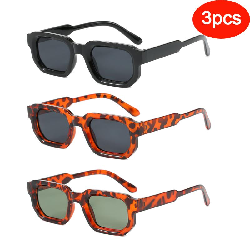 Protective Glasses Small Square Sunglasses for Men Women UV400 Shades Vintage Blue Tea Punk Fashion Sun Glasses